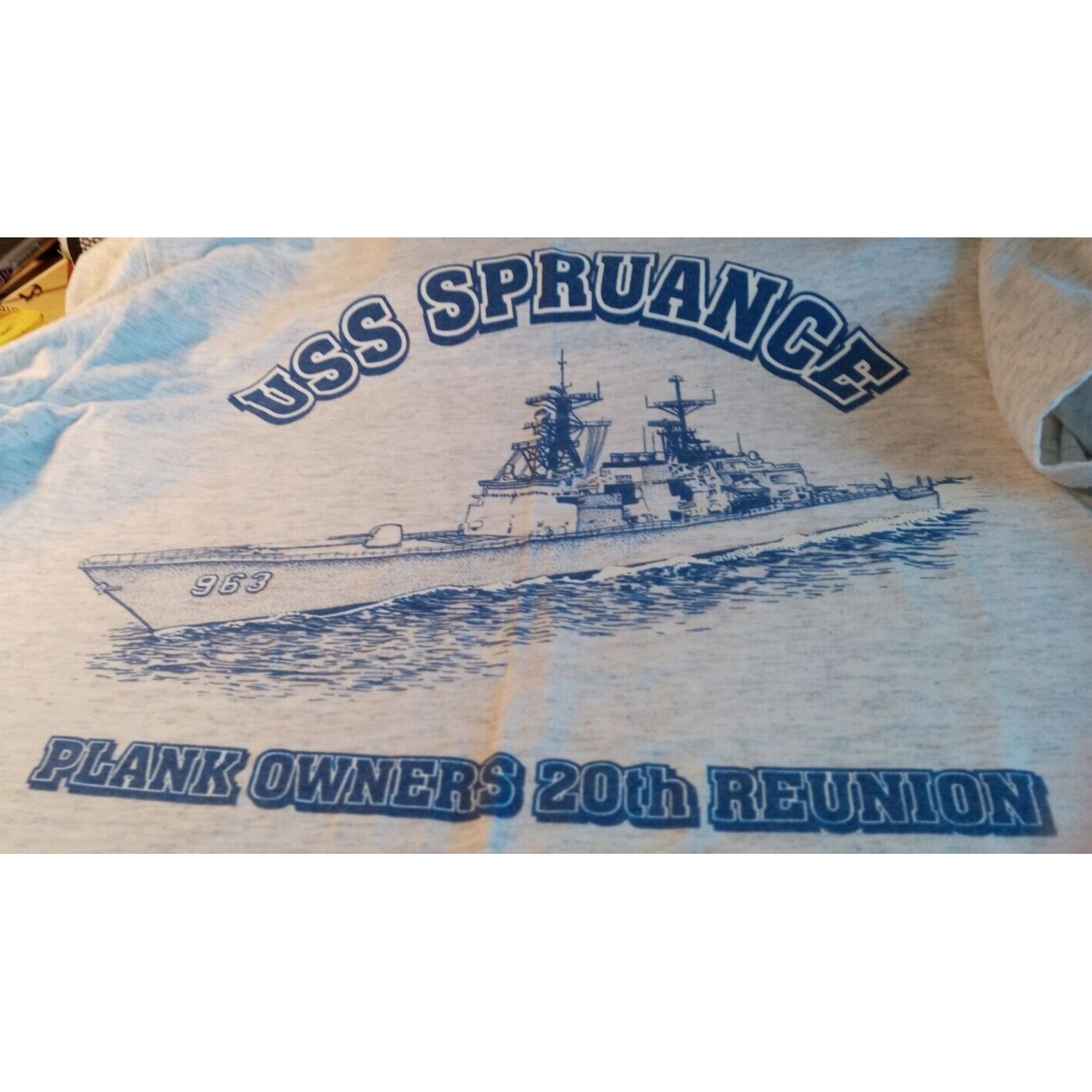 New Vintage Uss Spruance Short Sleeve T-Shirt Size Plank Owners 20th Anniversary